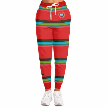 Watermelon Crush Rugby Stripe Eco-Poly Unisex Joggers