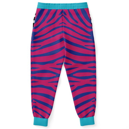 Zebra in Pink Electric Eco-Poly Unisex Joggers