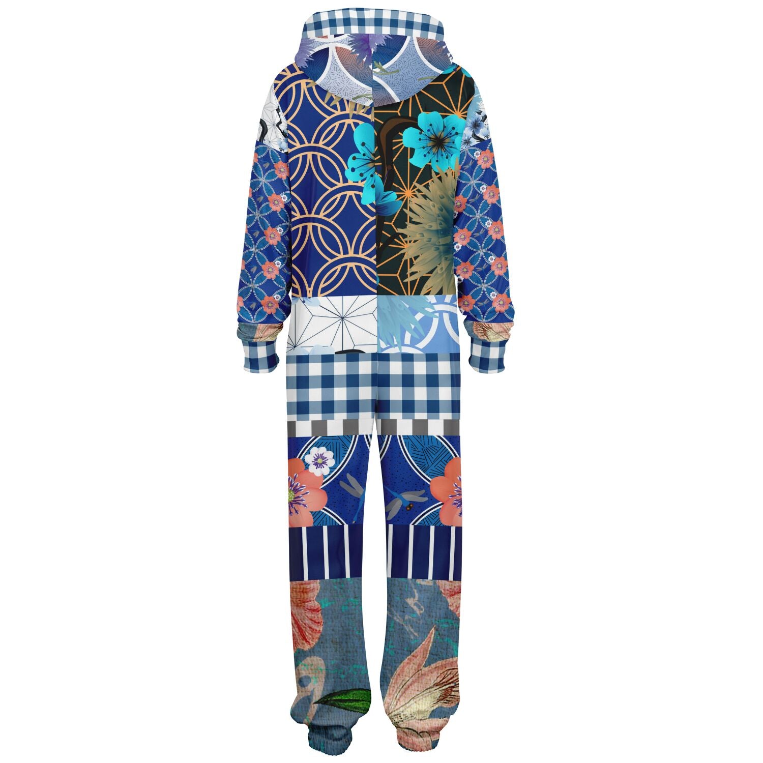 Pelele polar unisex con patchwork andaluz azul