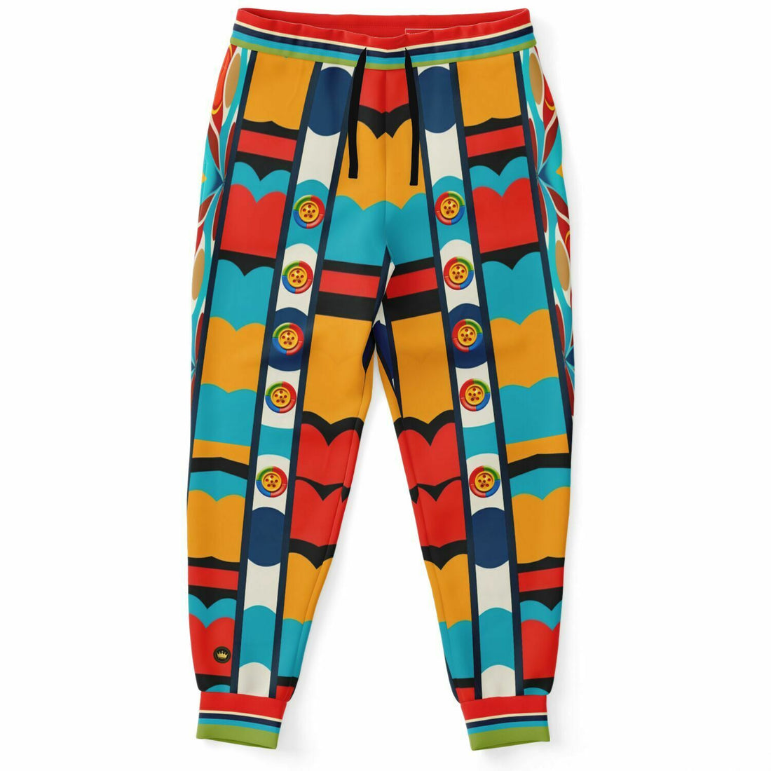 Joggers unisex de poliéster ecológico con rayas geométricas ATL de Big City Girl 