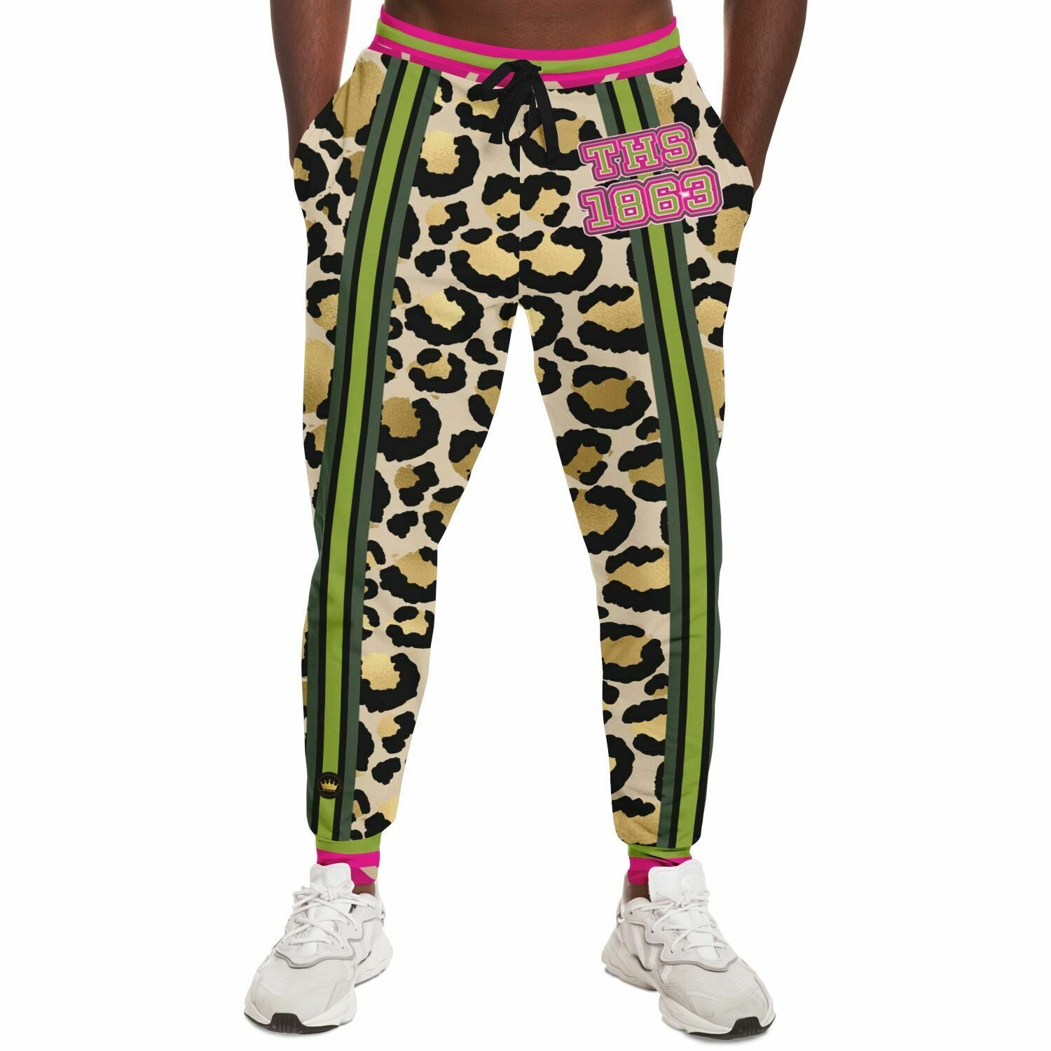 Cheetah Time 1863 Neon Stripe Eco-Poly Unisex Joggers