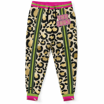 Cheetah Time 1863 Joggers unisex de poliéster ecológico con rayas neón 