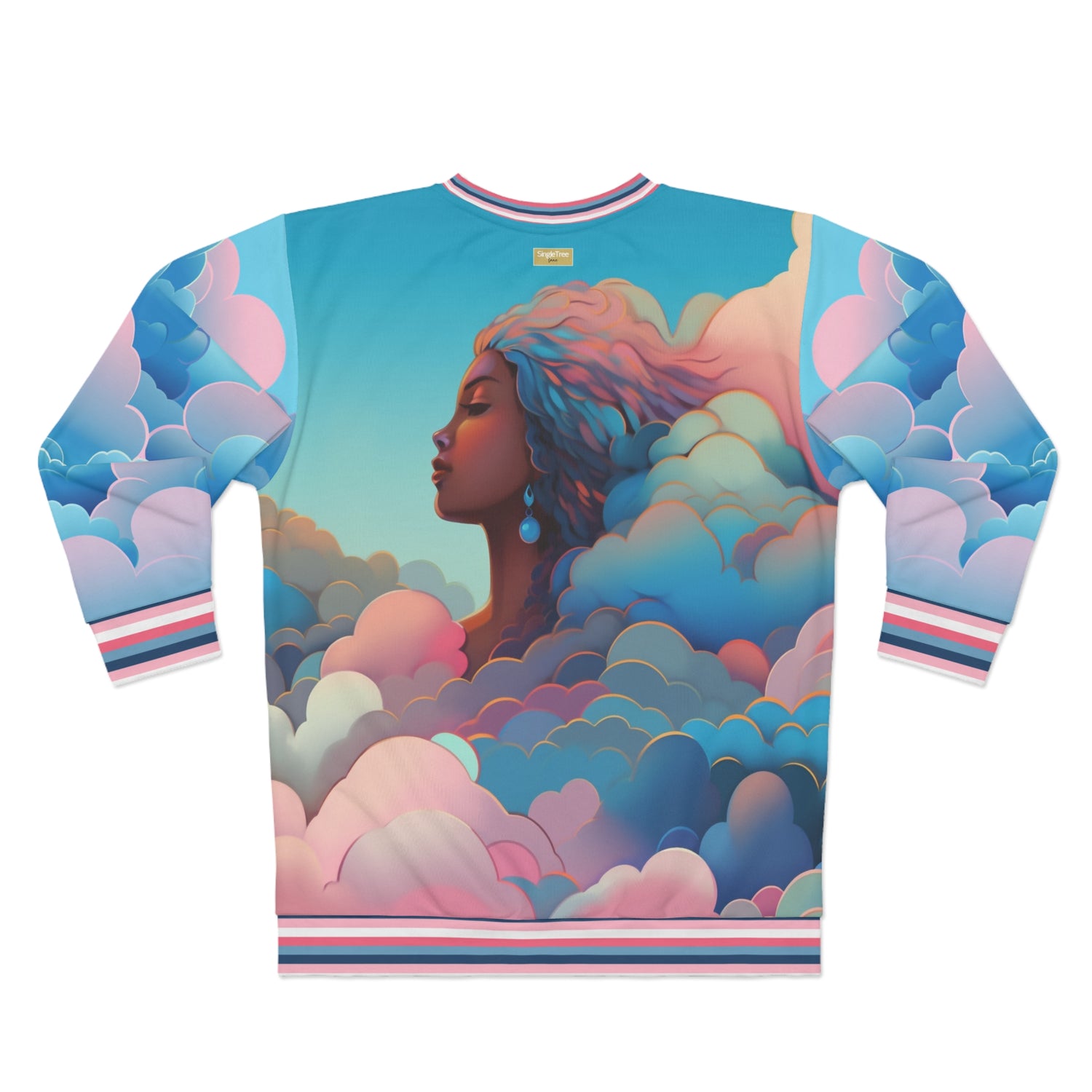 Celestial Girl in Pink Hue Clouds Unisex Sweatshirt