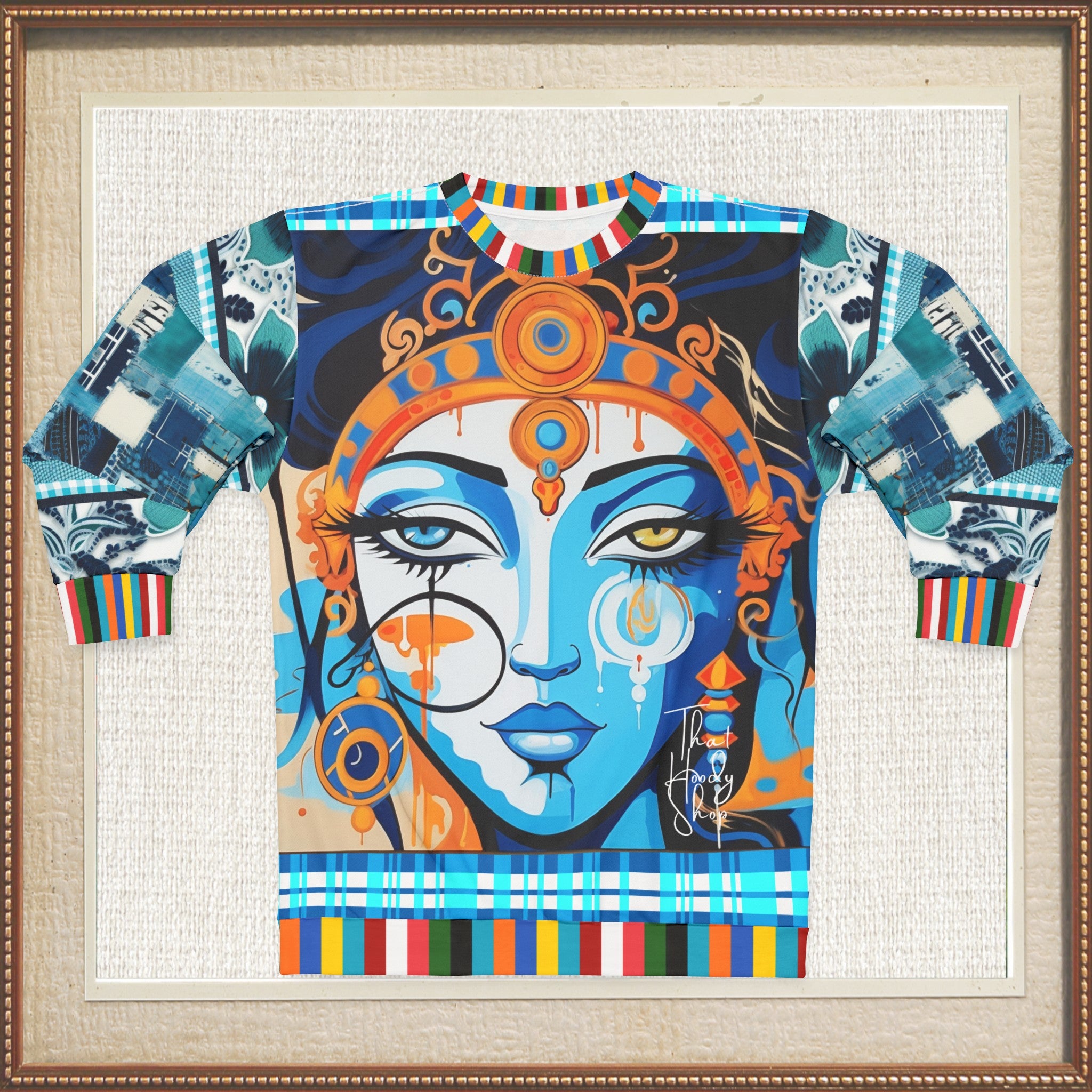 Blue Laxshmi Indian Devi Unisex Sweatshirt (Gold Label)