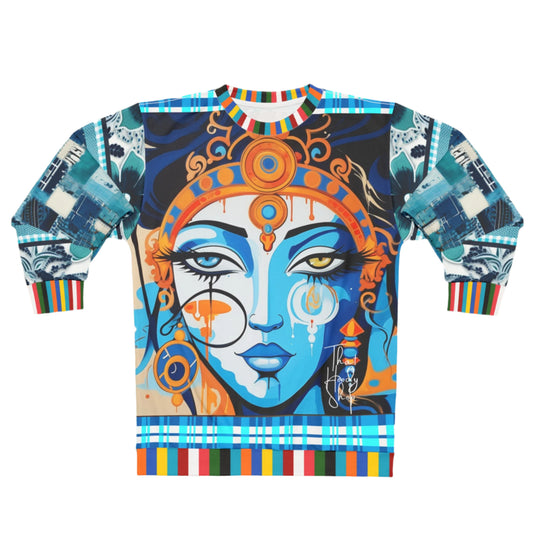 Blue Laxshmi Indian Devi Unisex Sweatshirt (Gold Label)