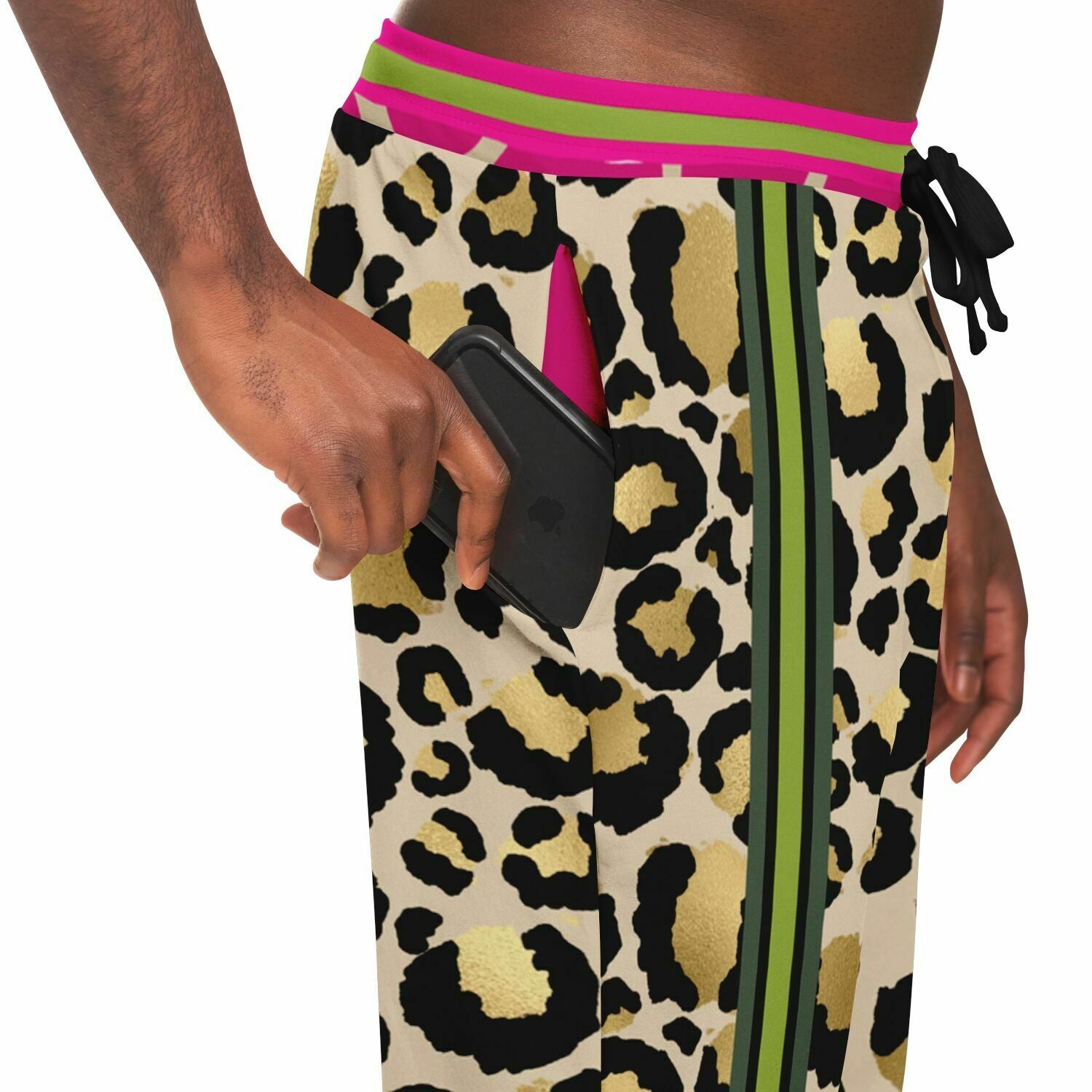 Cheetah Time 1863 Neon Stripe Eco-Poly Unisex Joggers