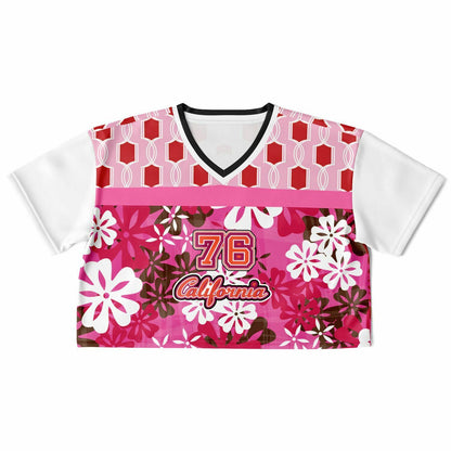 1976 California Pink Carnation Explosion Eco-Poly Crop Jersey