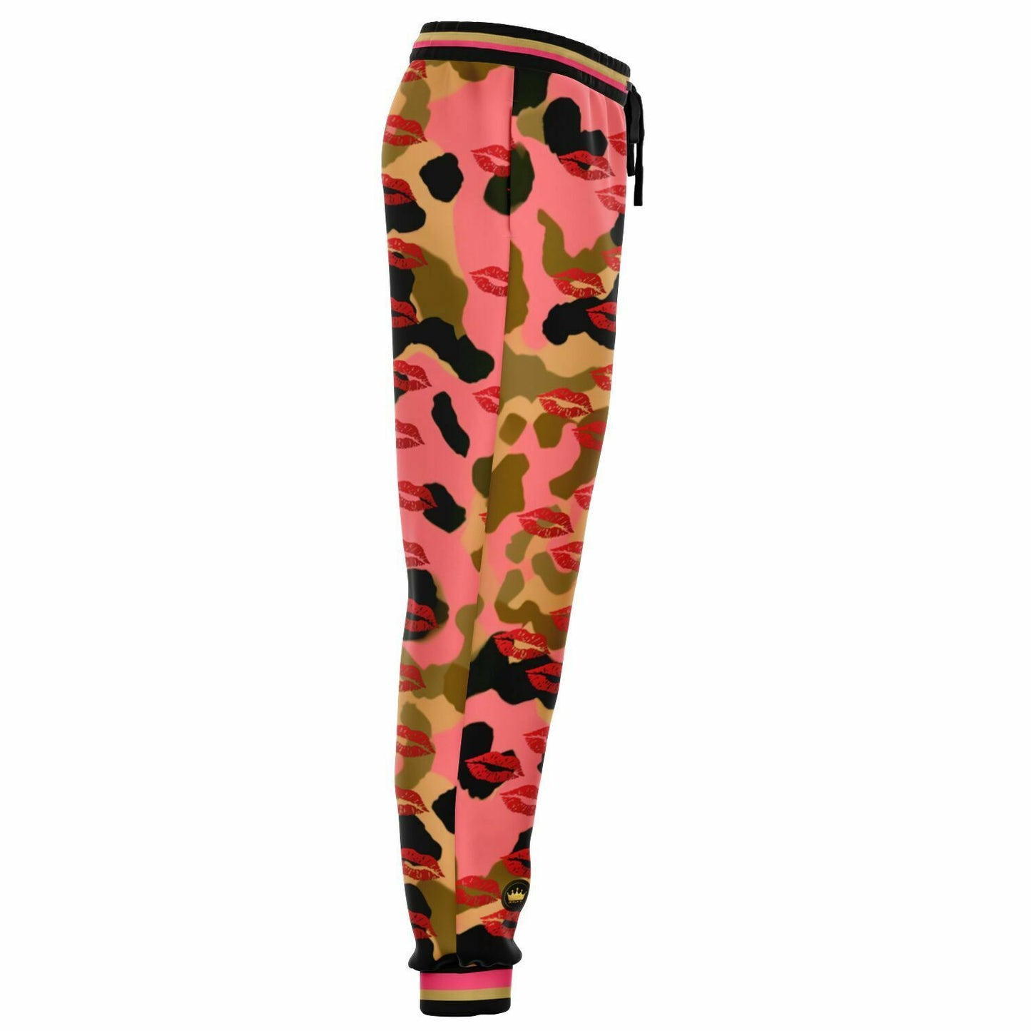 Lips on You Pink Eco-Poly Camo Unisex Joggers
