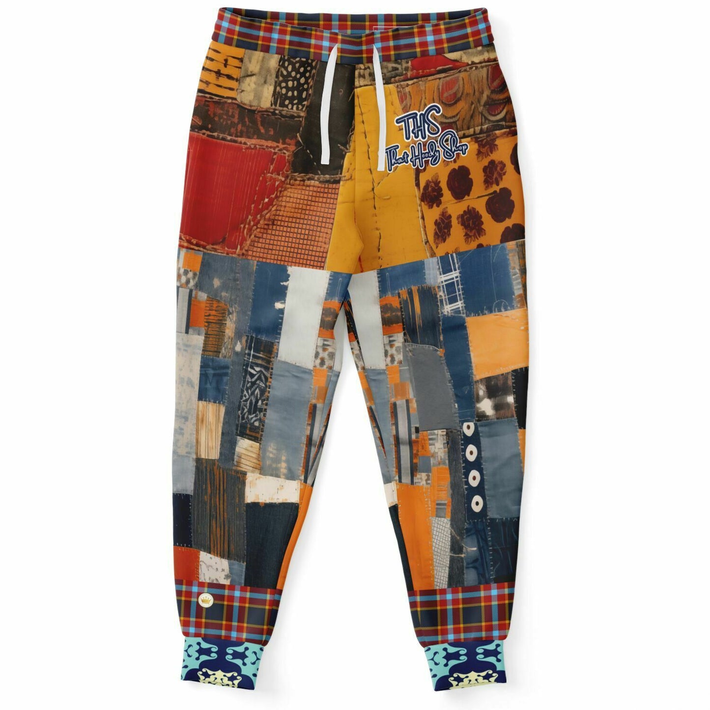 Jack Russell Denim Patchwork Eco-Poly Unisex Joggers
