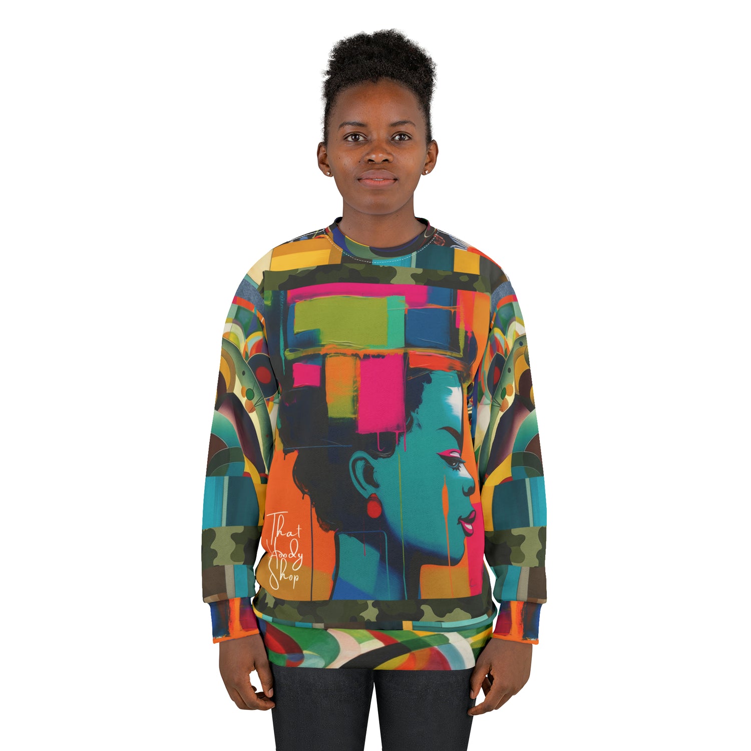 Sudadera unisex con bloques de color abstractos de mente desenfocada