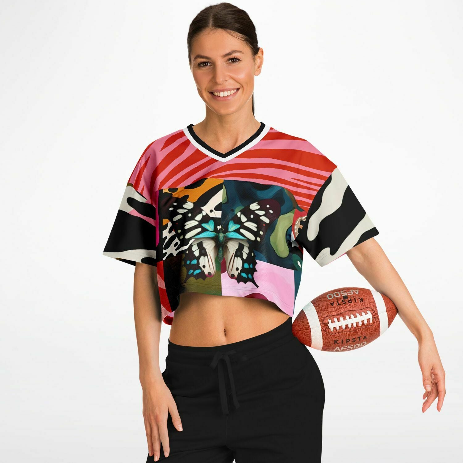 Wowzer Zowzer Animal Print Patchwork Eco-Poly Crop Jersey