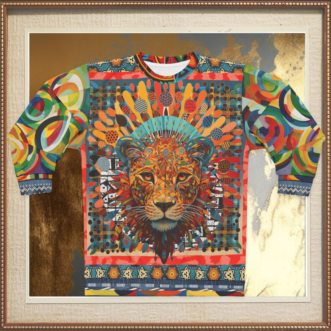 Queen of the Jungle Lion Mosaic Unisex Sweatshirt (Gold Label)