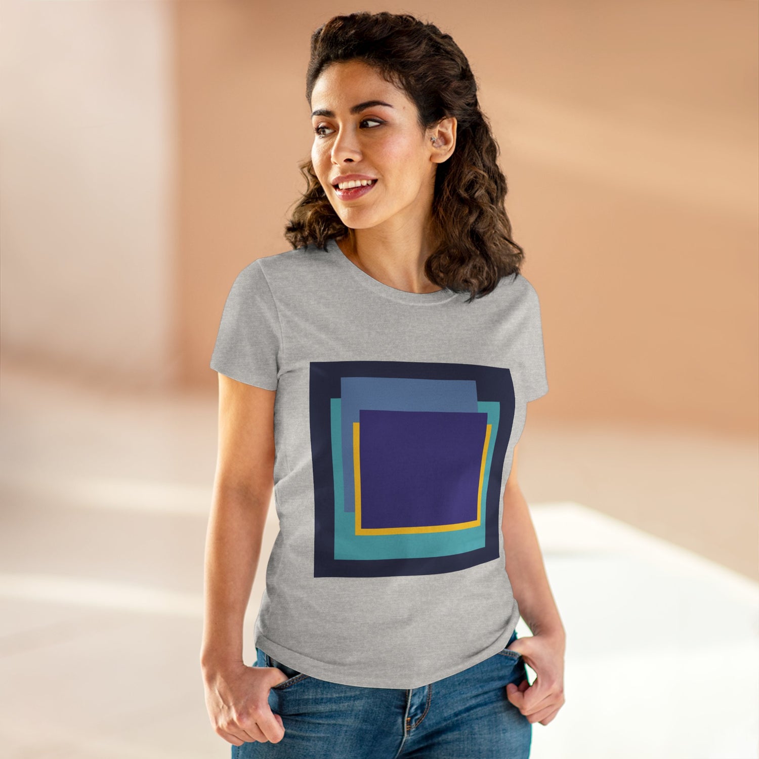 My Life in Purple Squares Cubed Contemporary Art Design Women&