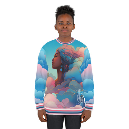 Sudadera unisex Celestial Girl in Pink Hue Clouds