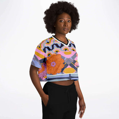 Bahama Mama Abstract Floral Eco-Poly Crop Jersey