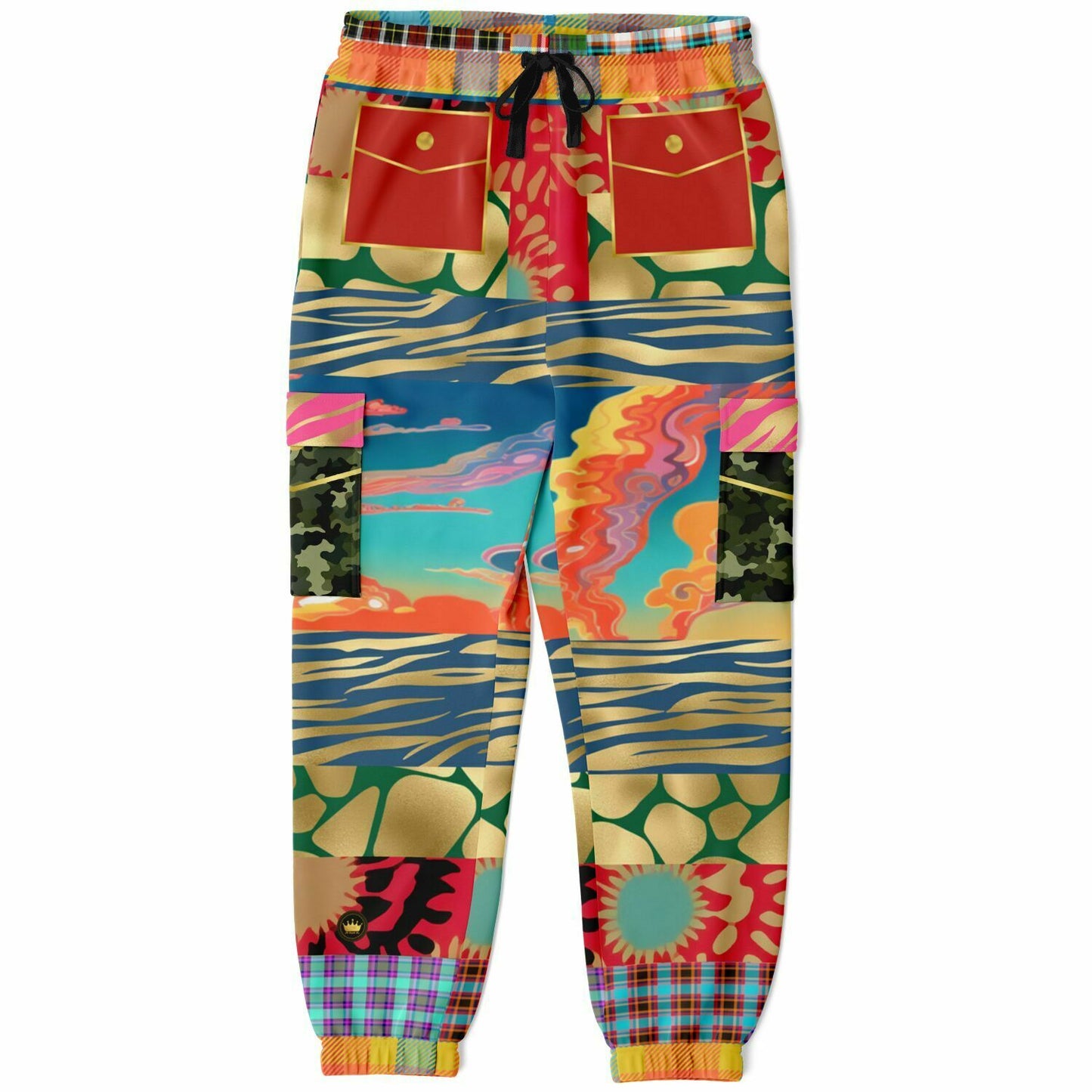 Walking the Runway Patchwork Eco-Poly Unisex Cargo Joggers