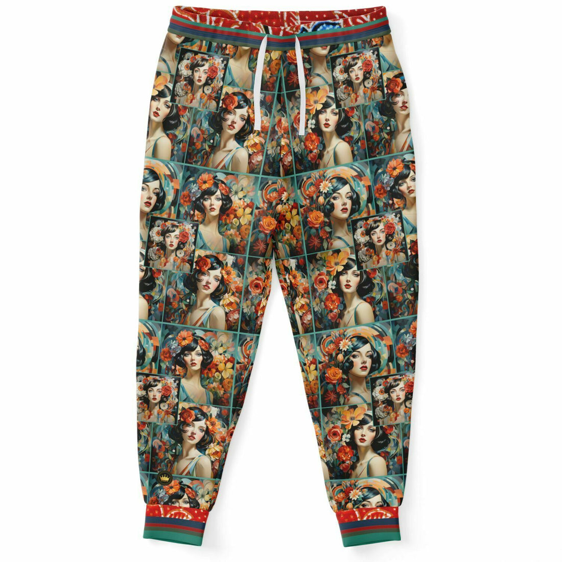 Sweet Clementine Art Deco Girl Panorámico Eco-Poly Joggers unisex 