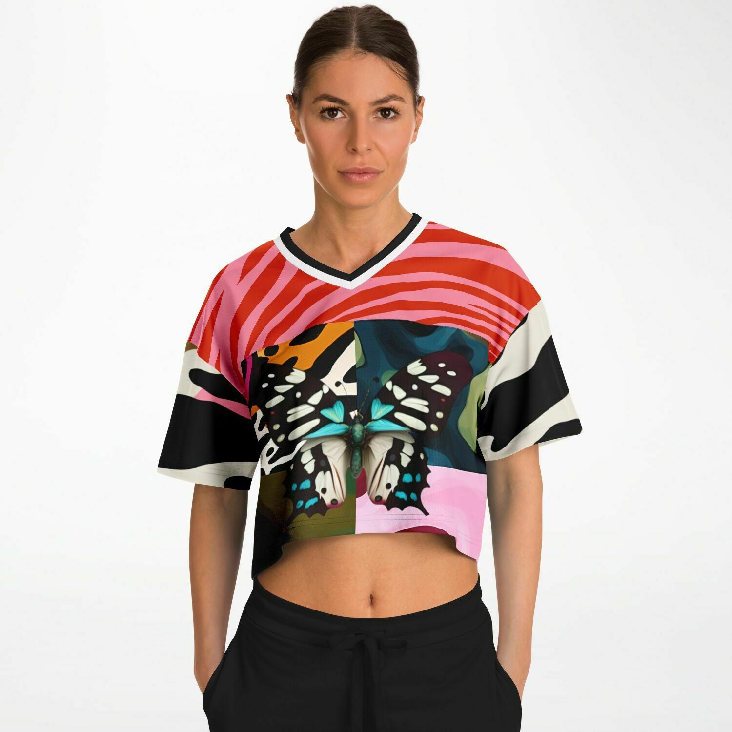 Wowzer Zowzer Animal Print Patchwork Eco-Poly Crop Jersey