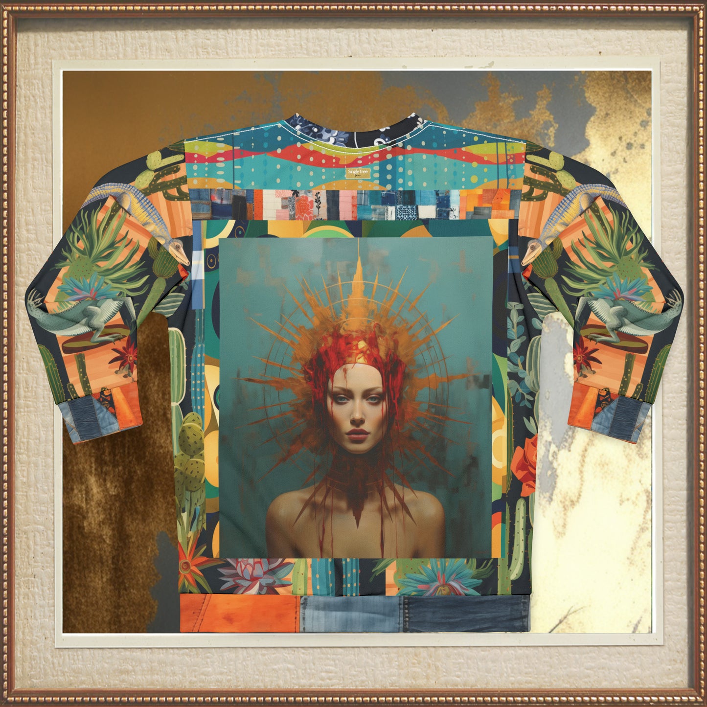 The Crown of the Crucifixion Patchwork Print Unisex Sweatshirt