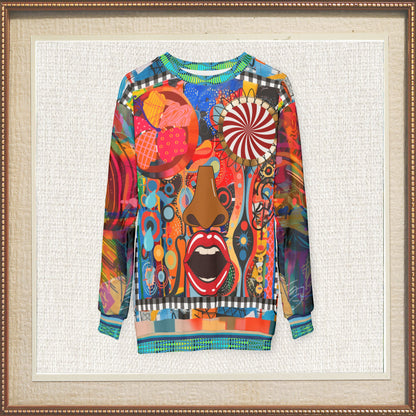 Psychedelic Face in My Dreams Abstract Art Print Sweatshirt (Gold Label)