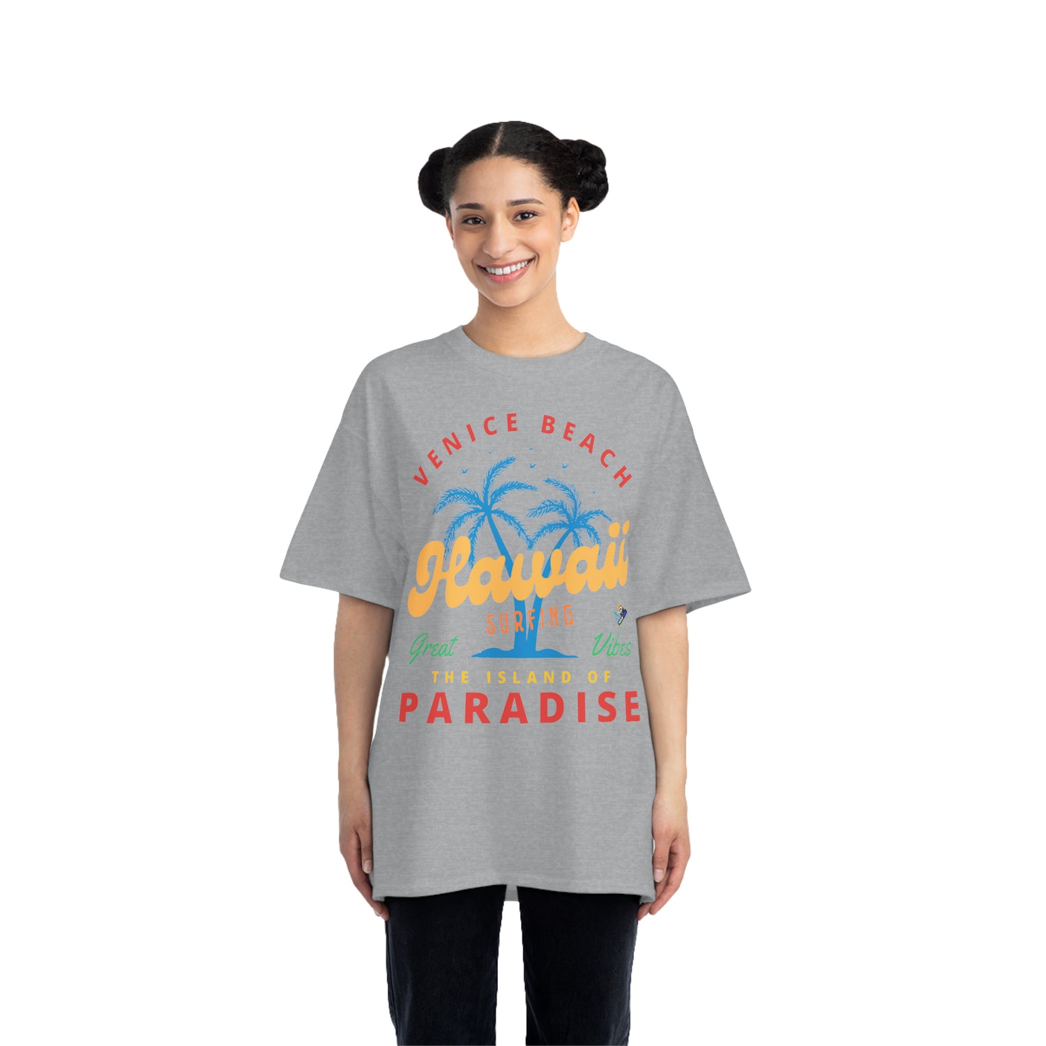 Waikiki Hawaii Surfing Unisex Heavyweight Tee