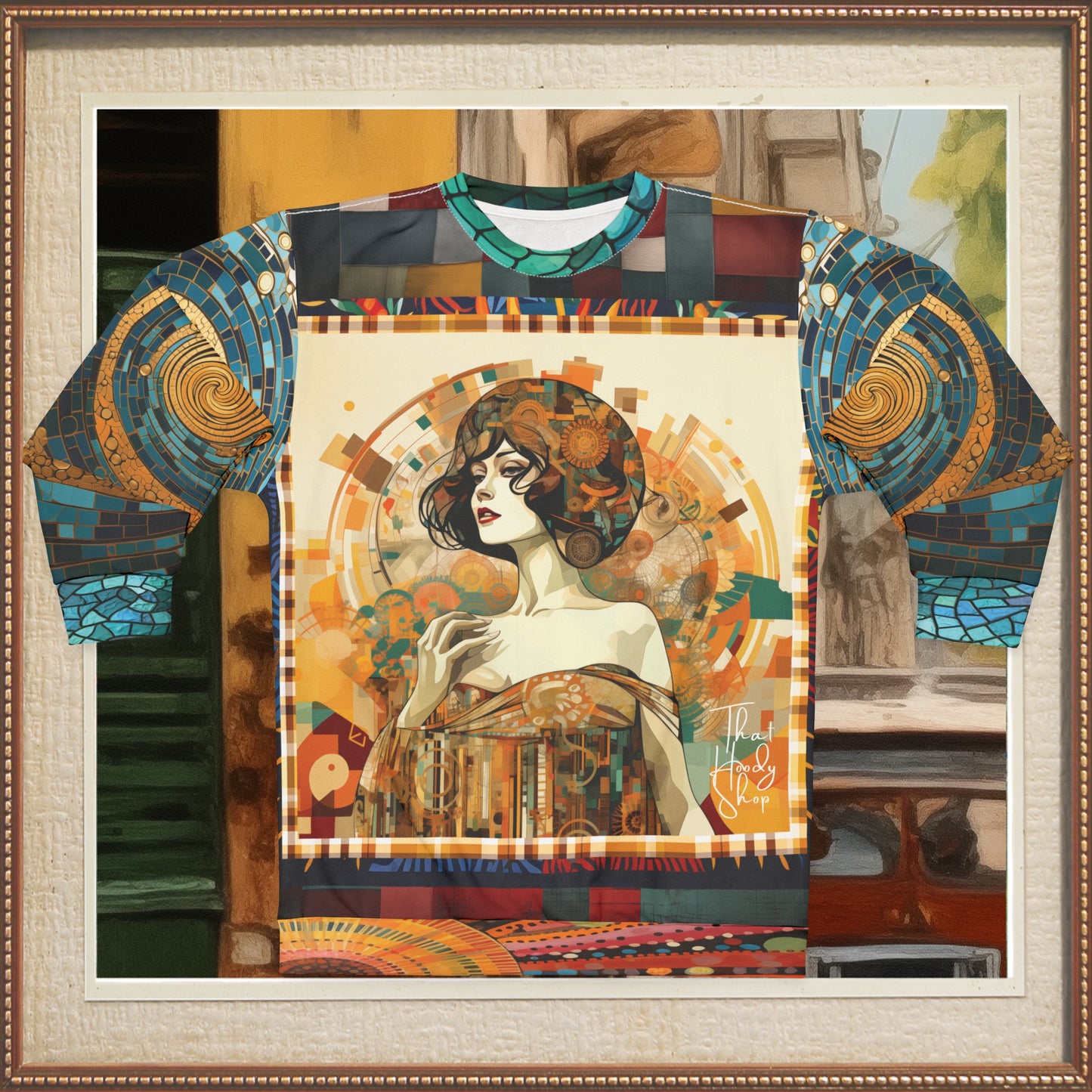 Golden Girl of Flapping Mosaic Print Unisex Sweatshirt
