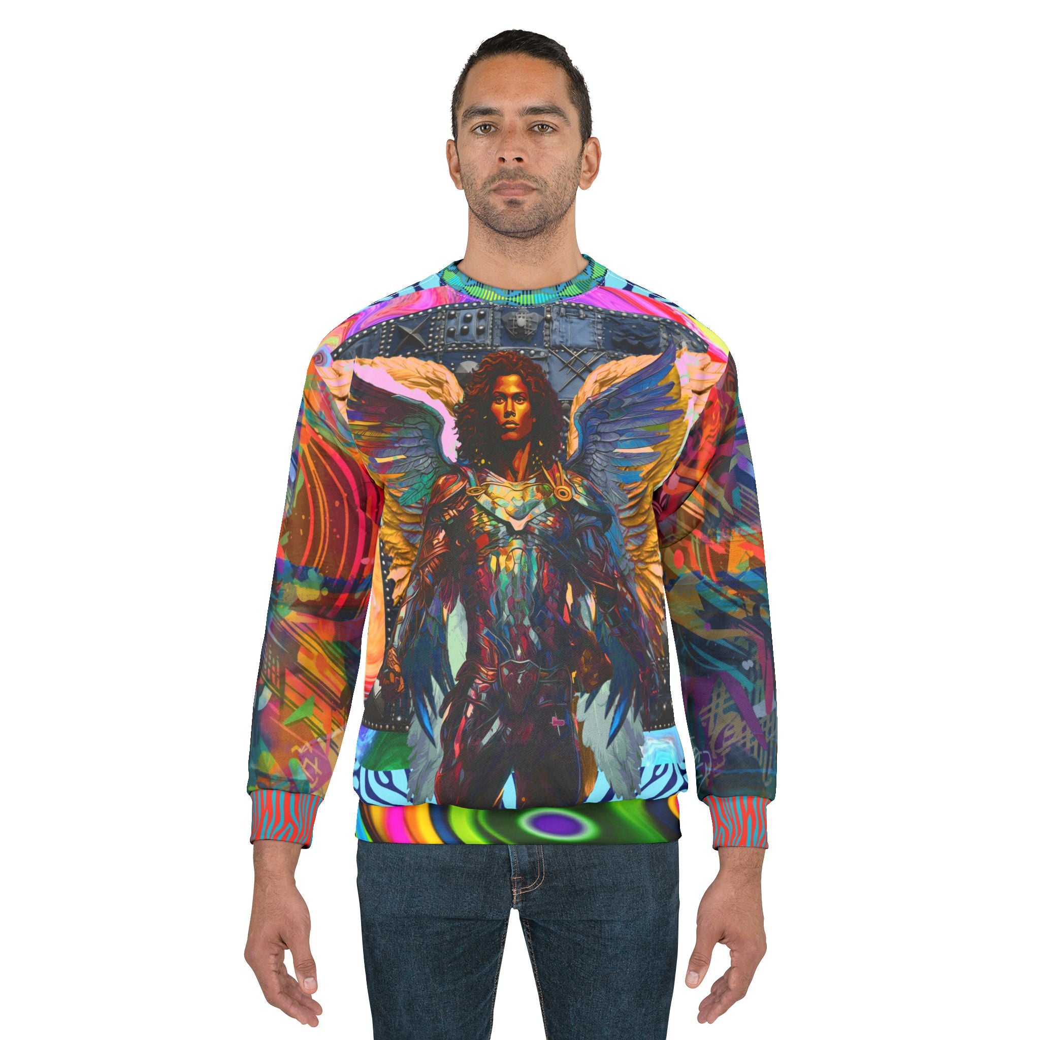 Archangel Michael in the Armor of God Unisex Sweatshirt (Gold Label)