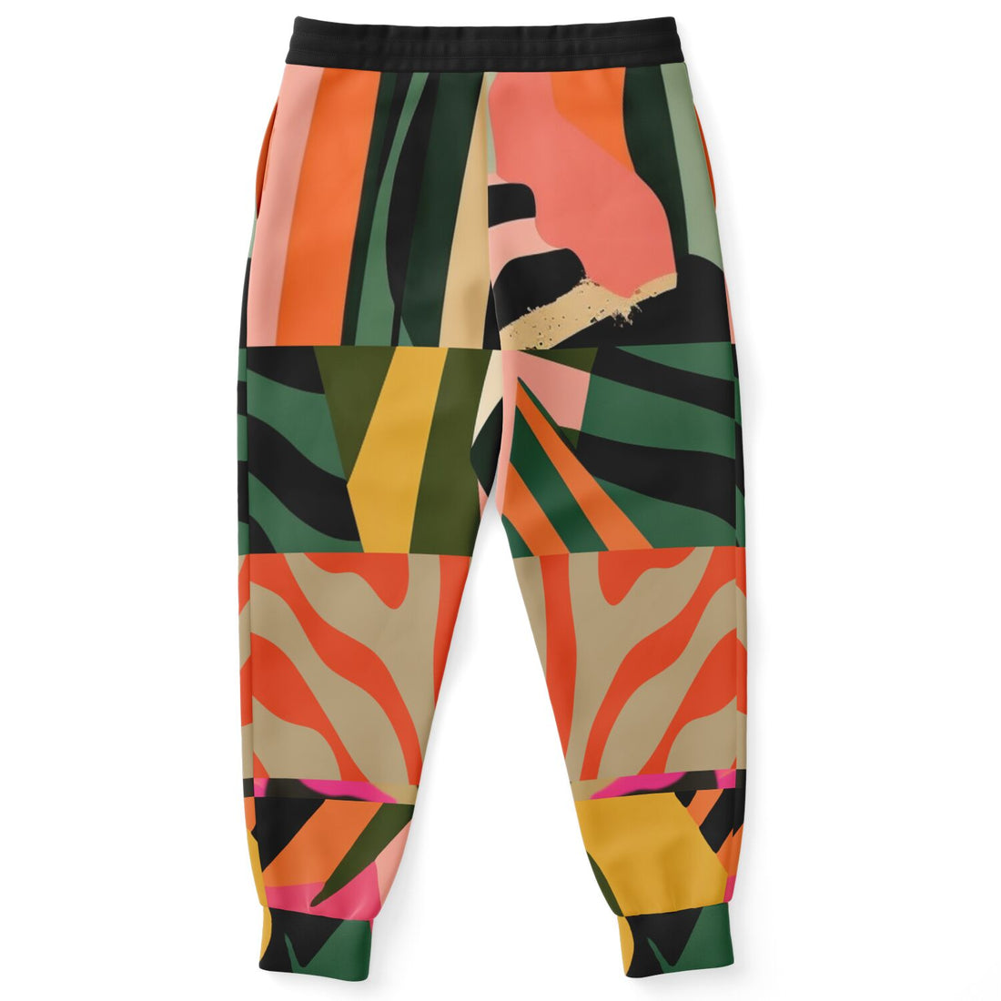 Girl in Meditation Bright Zebra Print Eco-Poly Unisex Joggers