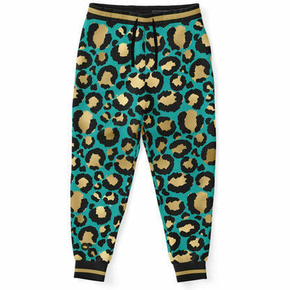 Cheetah in Green Eco-Poly Unisex Joggers