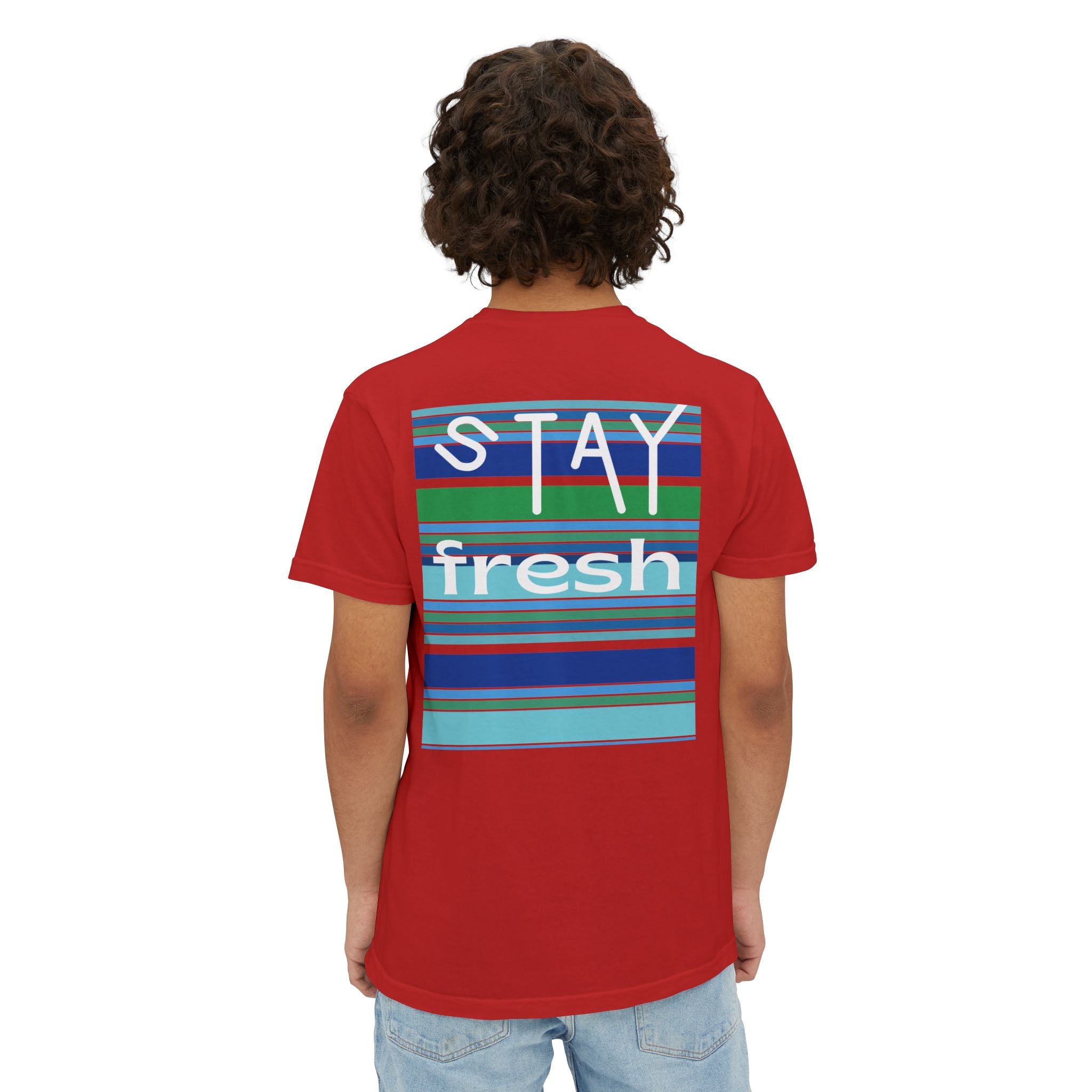 Stay Fresh Laguna Stripe Heavyweight Unisex Pocket T-Shirt