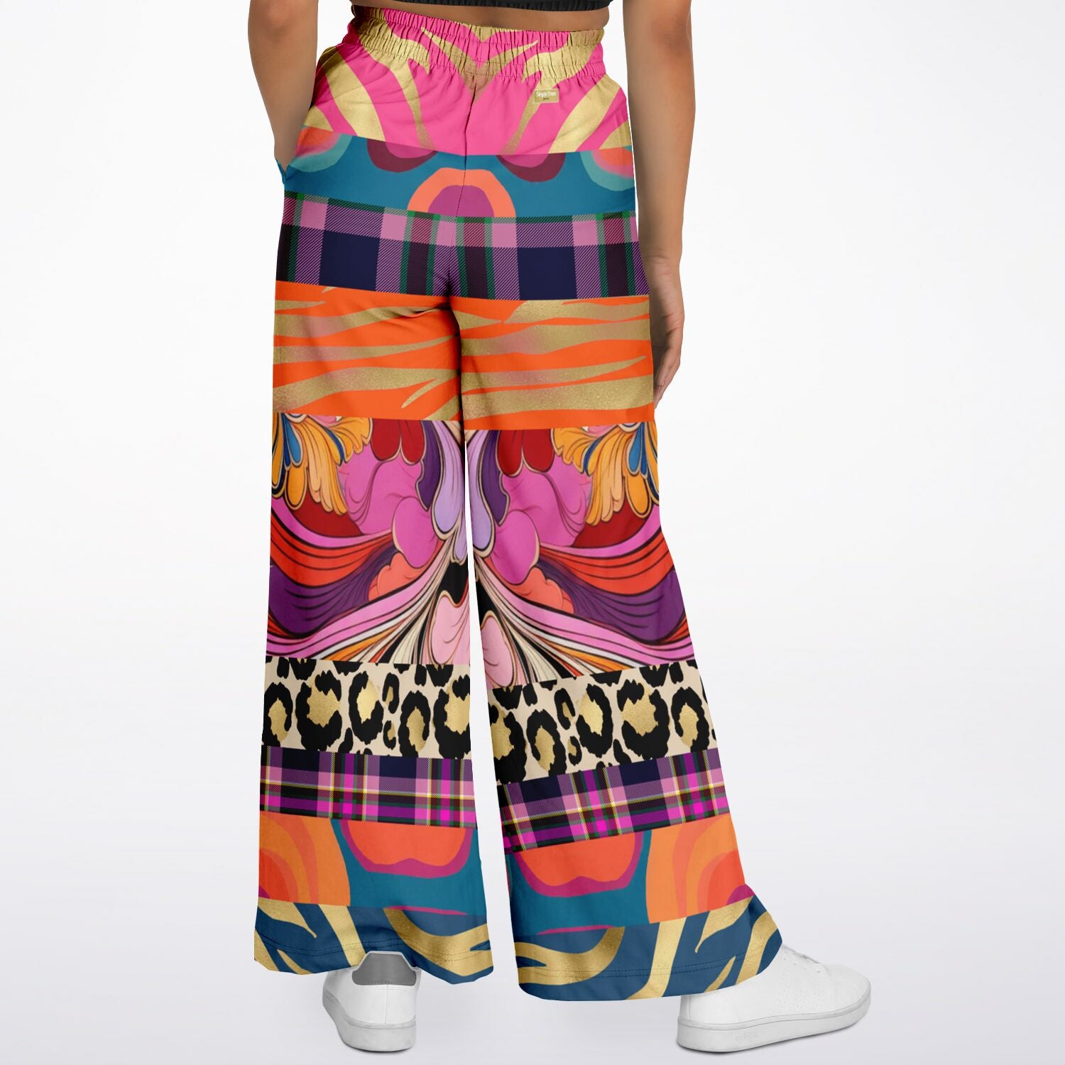 Release the Krakken Patchwork Eco-Poly Wide Leg Pants