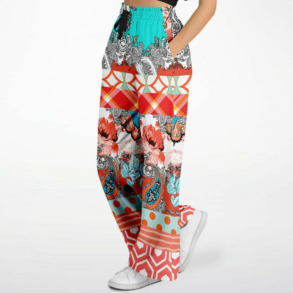 Coral Springs Hippie Patchwork Eco-Poly Wide Leg Pants