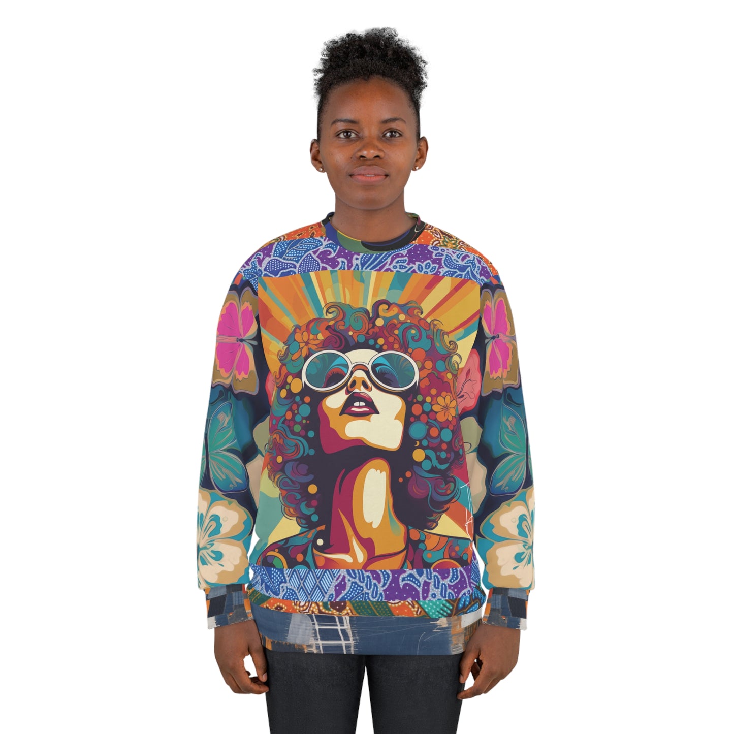 Black Revolutionist Woman Hippie Print Unisex Sweatshirt