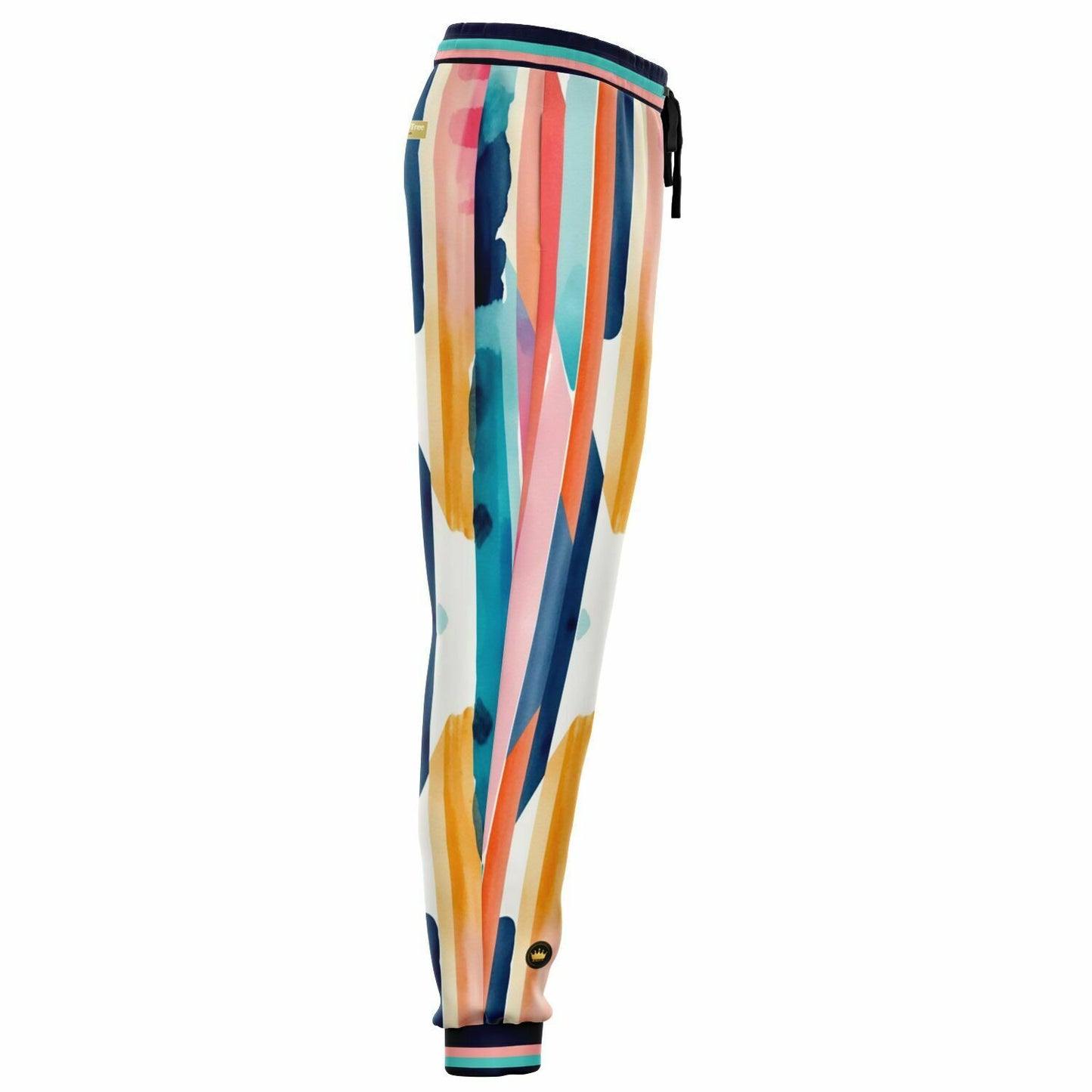 Pink Colorblock Rain Abstract Stripe Eco-Poly Unisex Joggers
