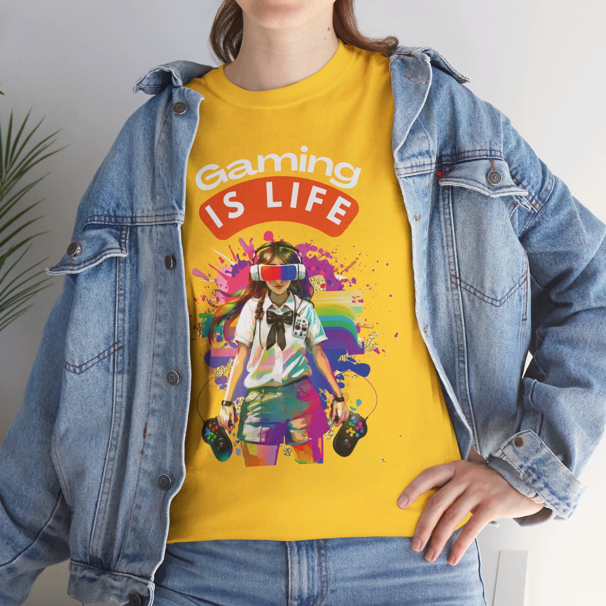 Gaming is Life - Girl Gamer Unisex Heavy Cotton Tee