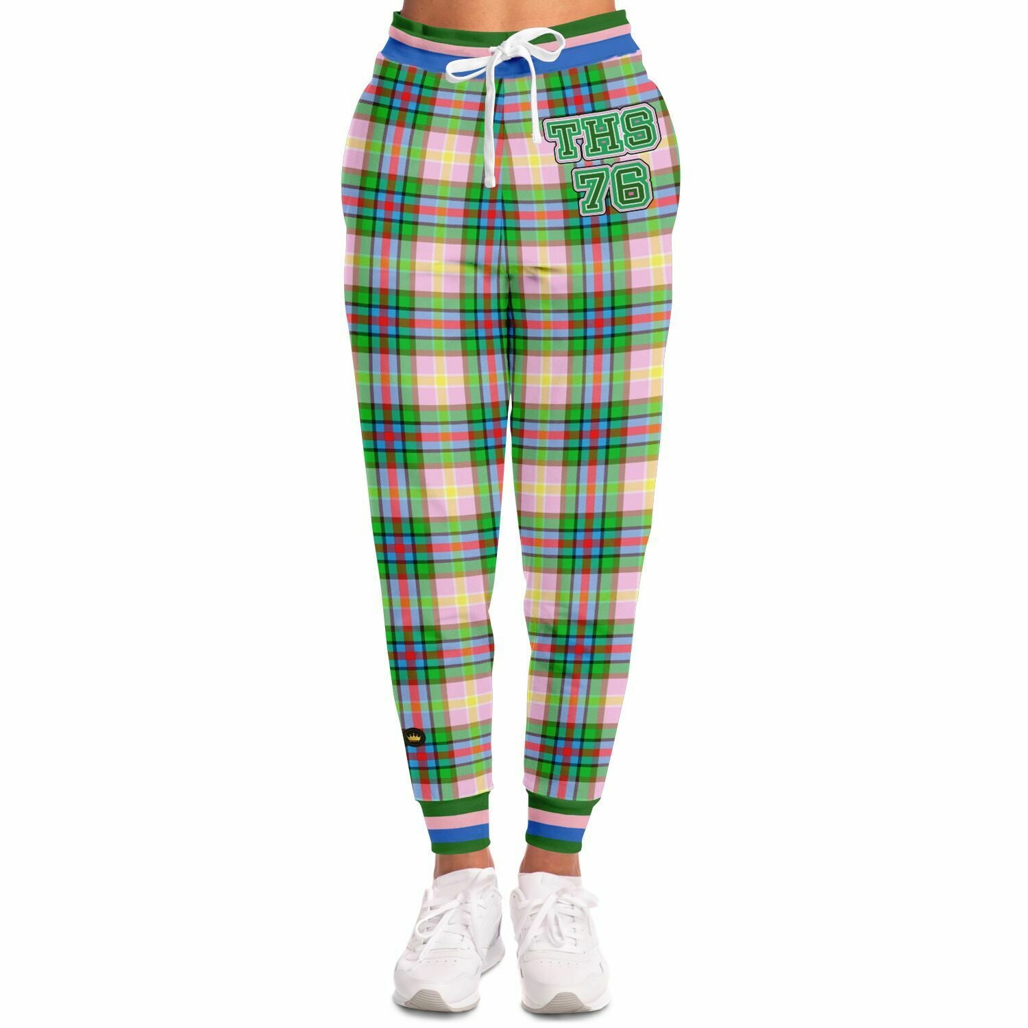 THS 76 Pink Collegiate Tartan Plaid Eco-Poly Unisex Joggers