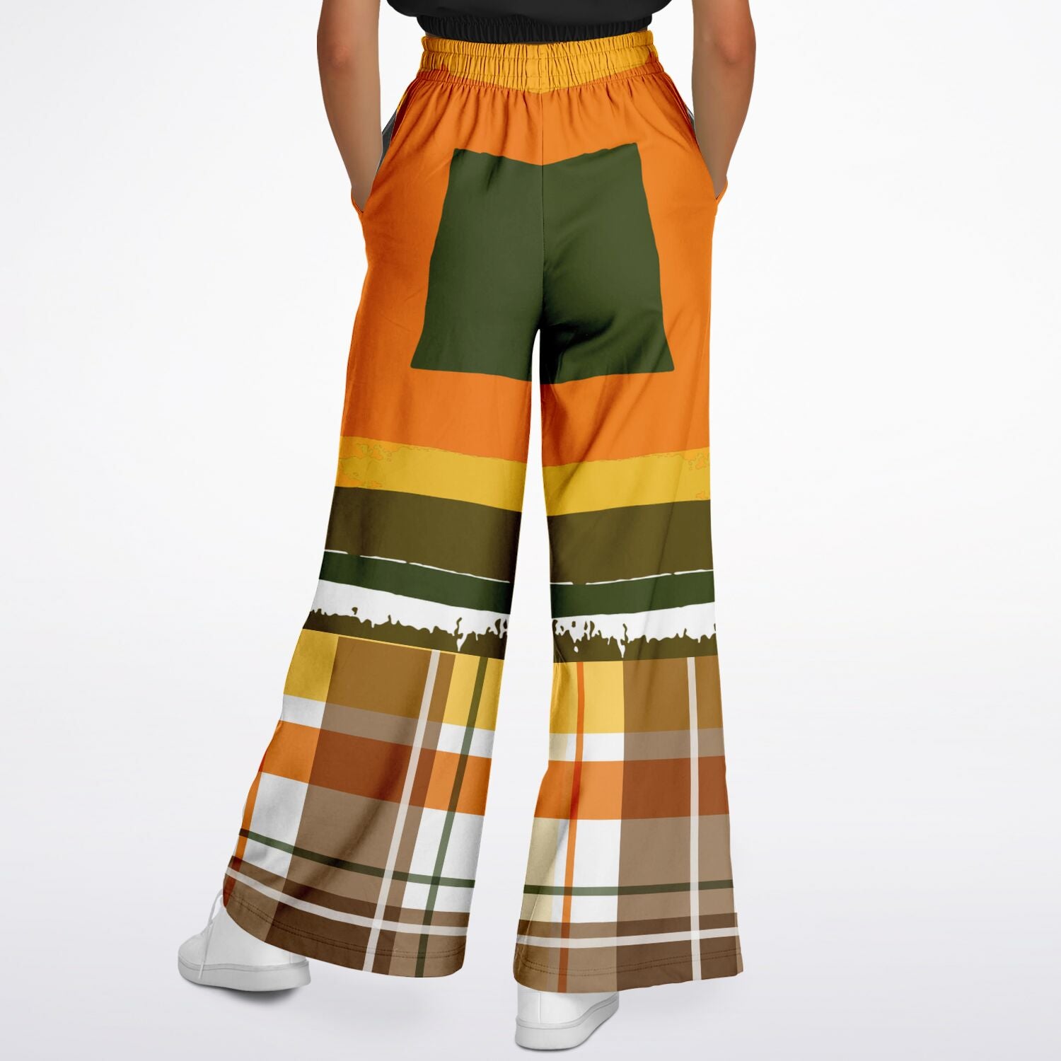 Seville Retro 70s Plaid Wide Leg Pants