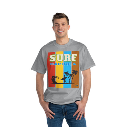 Surf Capitola Rainbow Stripe Unisex Heavyweight Tee