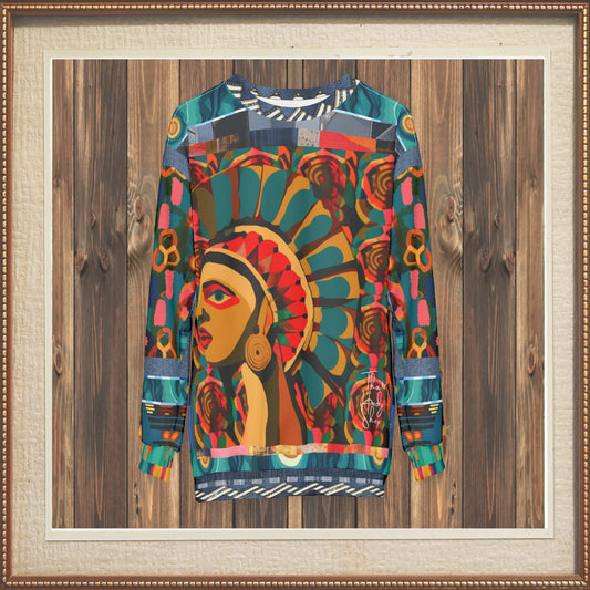 Native Chief in Abstract Floral Mosaic Unisex Sweatshirt