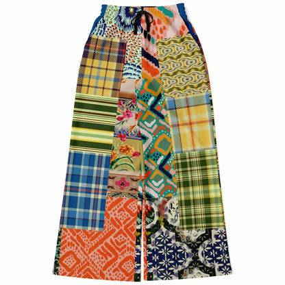Ginger Snap Boho Patchwork Eco-Poly Wide Leg Pants