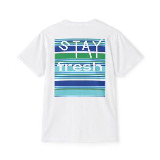 Stay Fresh Laguna Stripe Heavyweight Unisex Pocket T-Shirt