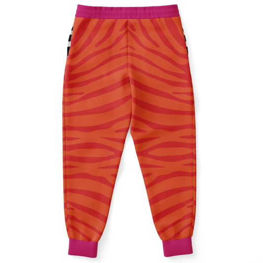 Zebra in Orange Raspberry Eco-Poly Unisex Joggers