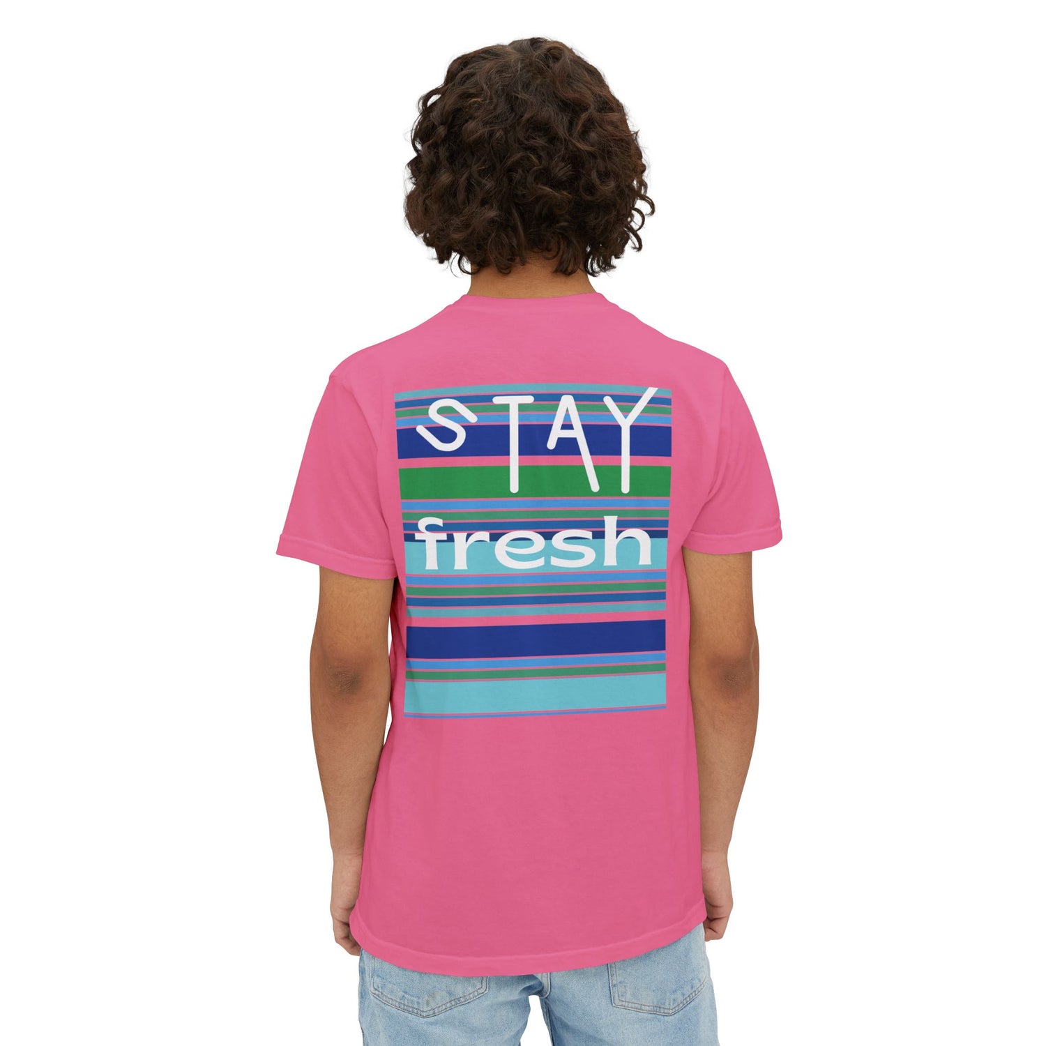 Stay Fresh Laguna Stripe Heavyweight Unisex Pocket T-Shirt