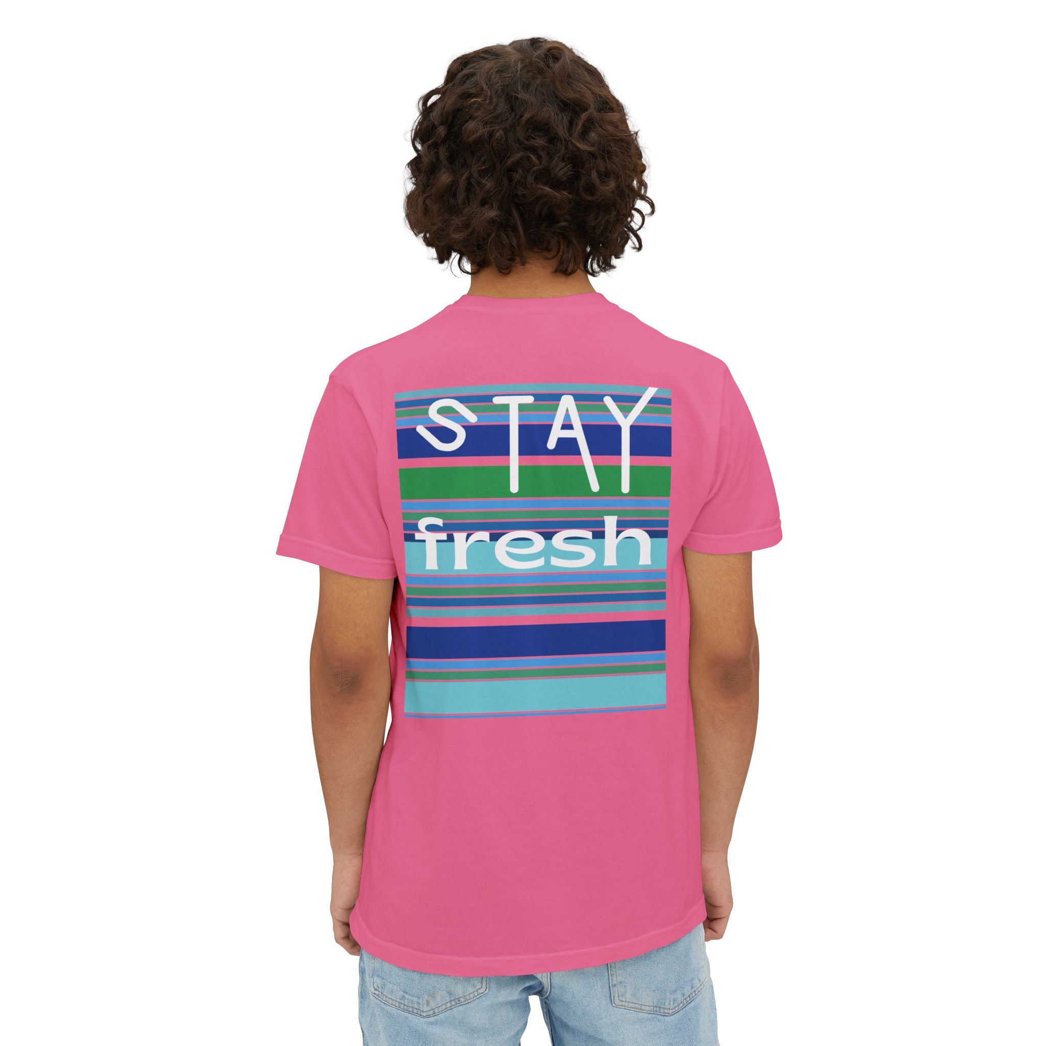 Stay Fresh Laguna Stripe Heavyweight Unisex Pocket T-Shirt