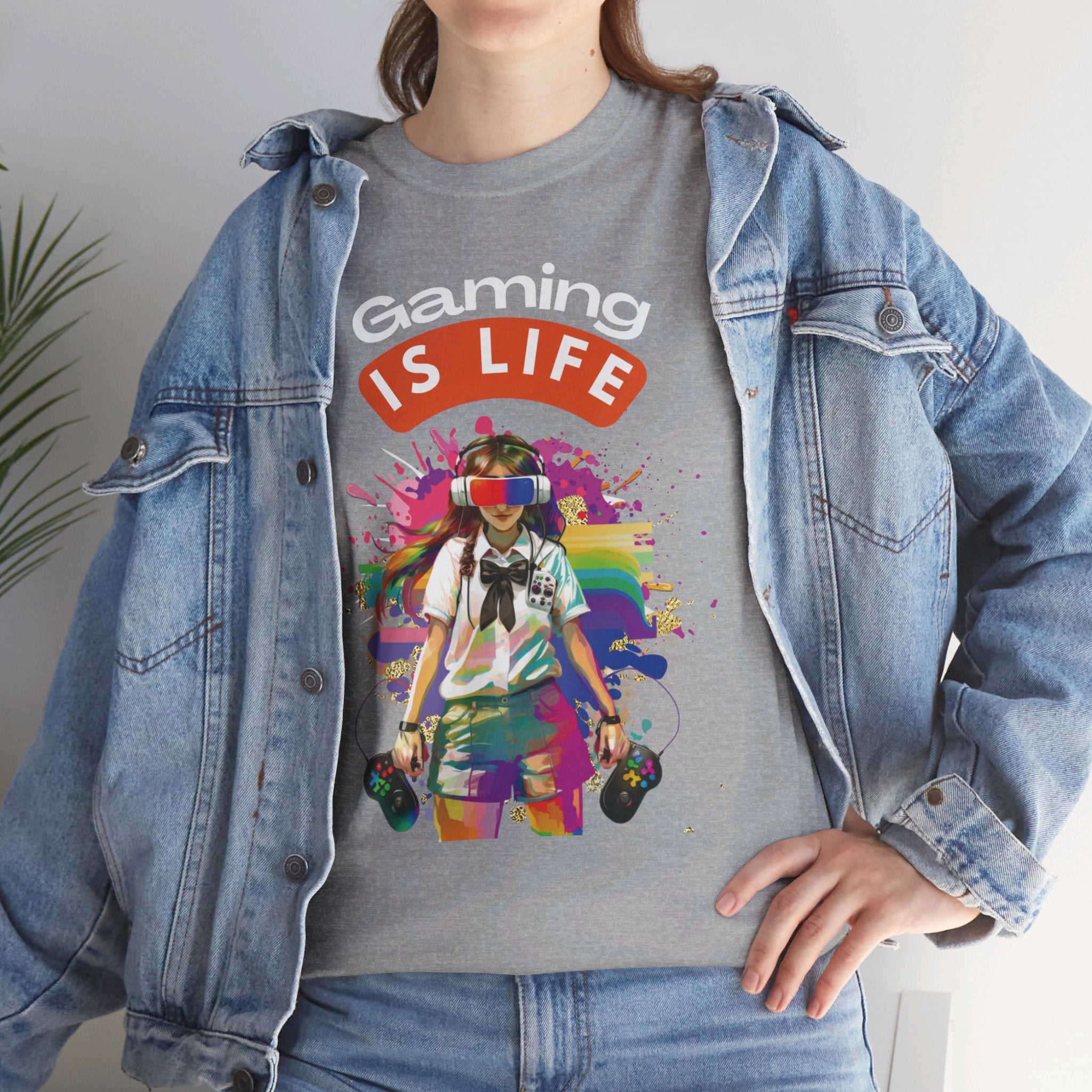 Gaming is Life - Girl Gamer Unisex Heavy Cotton Tee