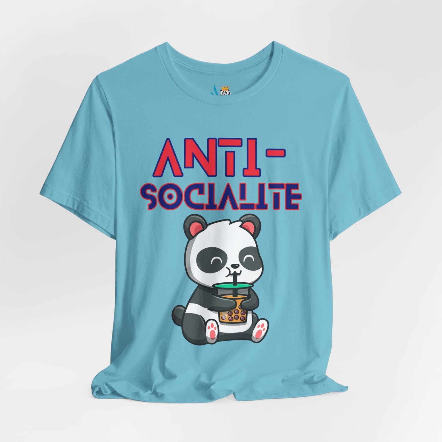 Anti-Socialite Panda Bear Boba Short Sleeve Unisex Tee