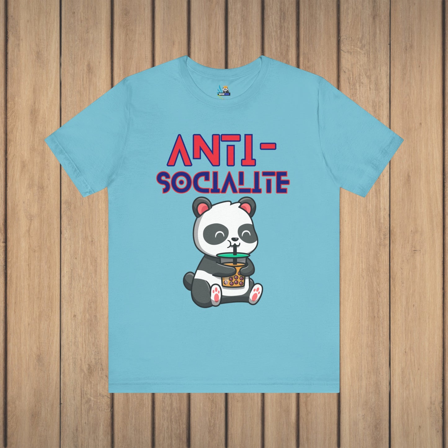 Anti-Socialite Panda Bear Boba Short Sleeve Unisex Tee