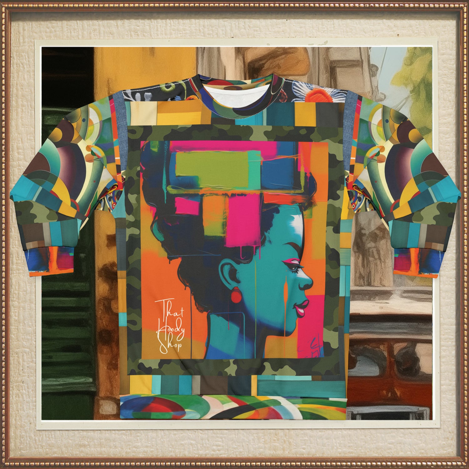 Sudadera unisex con bloques de color abstractos de mente desenfocada