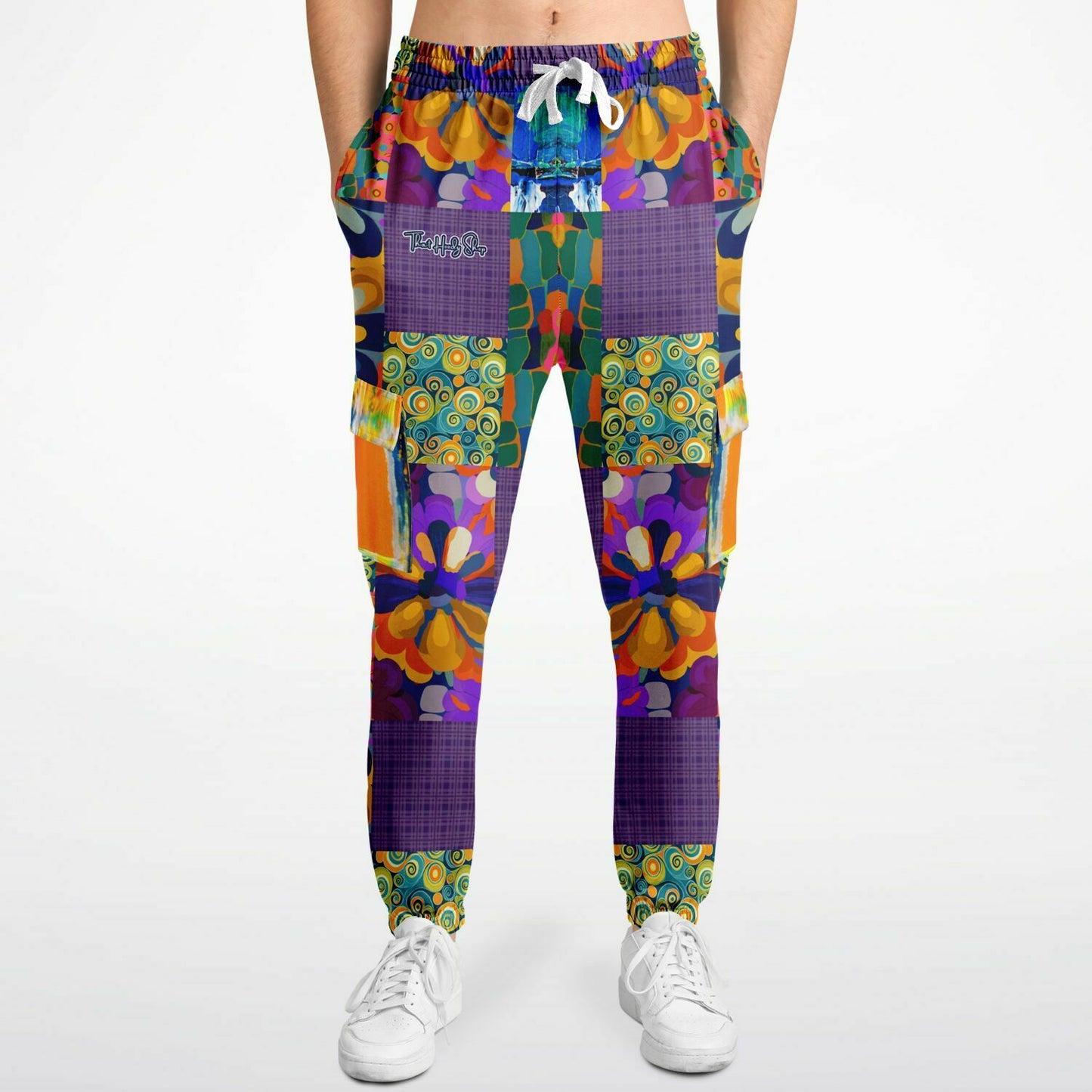 Blue Girl Trinidad Patchwork Floral Eco-Poly Unisex Cargo Joggers