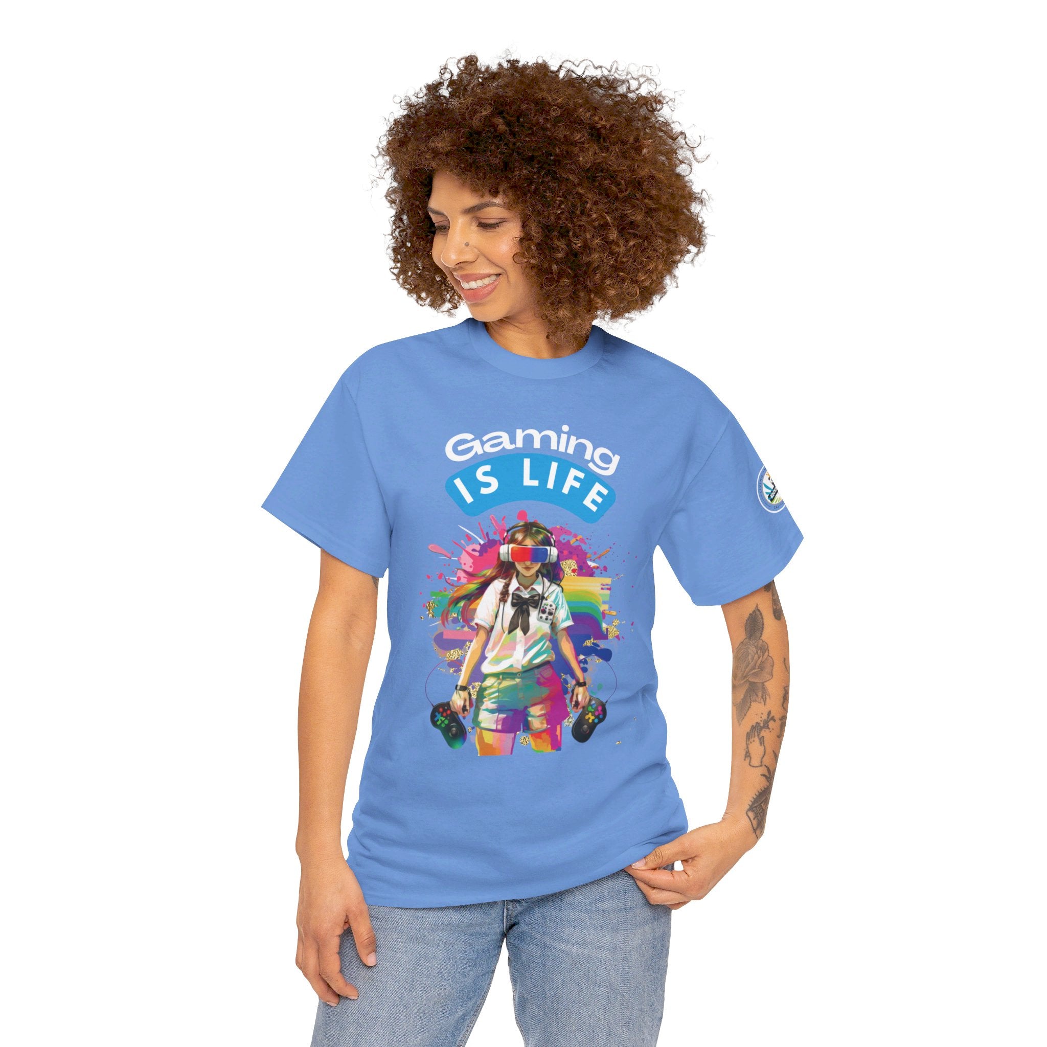 Gaming is Life - Girl Gamer Unisex Heavy Cotton Tee